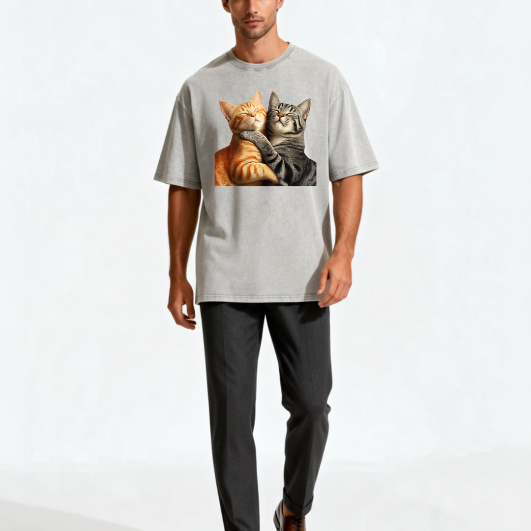 Titanic Cat Movie Scene Graphic Washed T-shirt